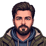 Pixel art portrait of Rod Leviton
